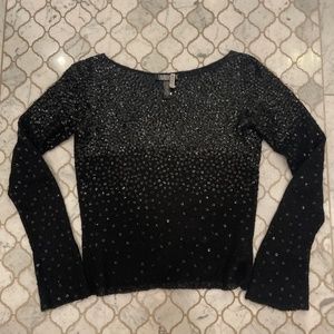 Black sequin Shelly Segal Laundry knit top